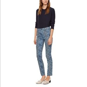 NWT Tory Burch Navy Boa Print Skinny Jeans
